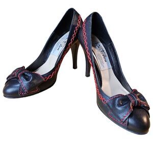 Gaspard Yurkievich Black Leather Rockabilly Pinup Heels